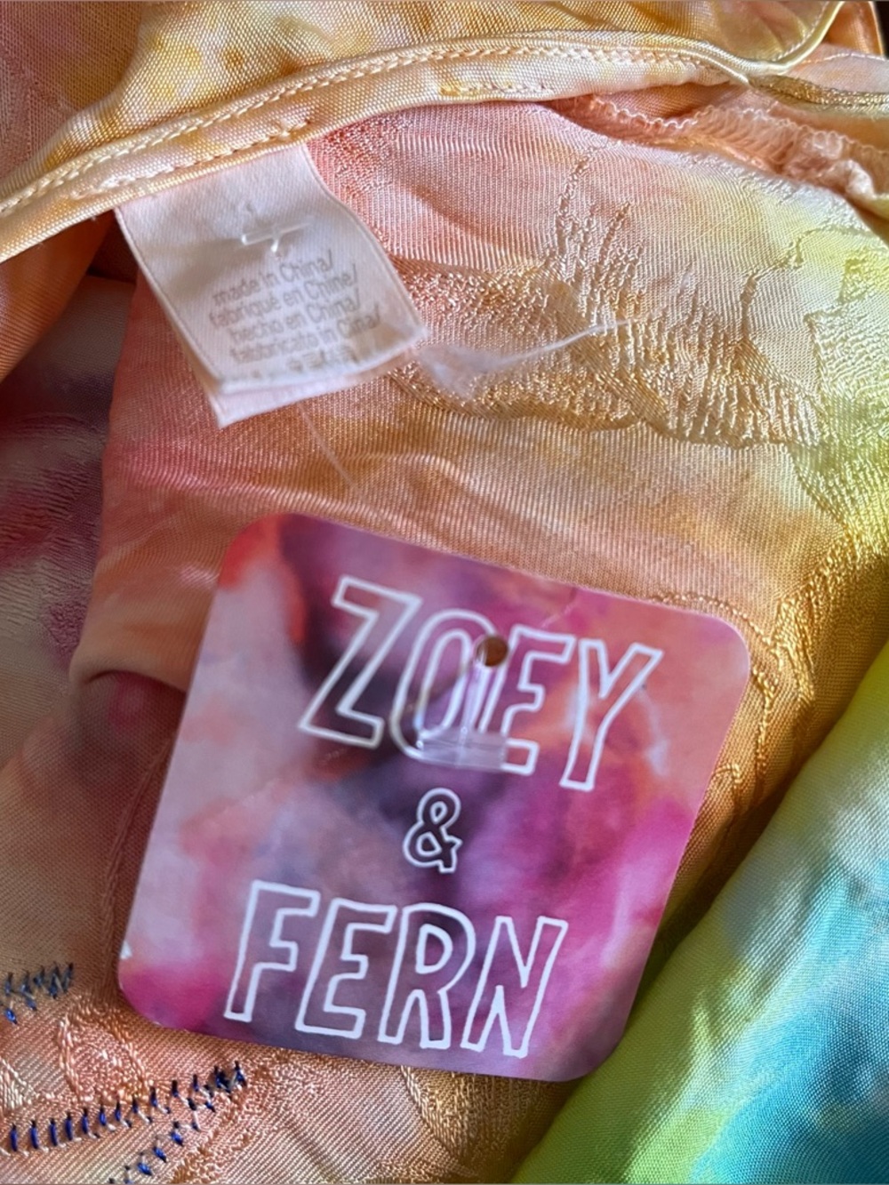 Rainbow swirl hippie slip dress 90s bias stealie bolt dead 💀 grateful faerie ⚡️ - Picture 14 of 15